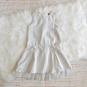 GAP DRESS GIRL 4Y WHITE SHIMMER METALLIC SLEEVELESS BOWS RUFFLE TULLE PETTISKIRT